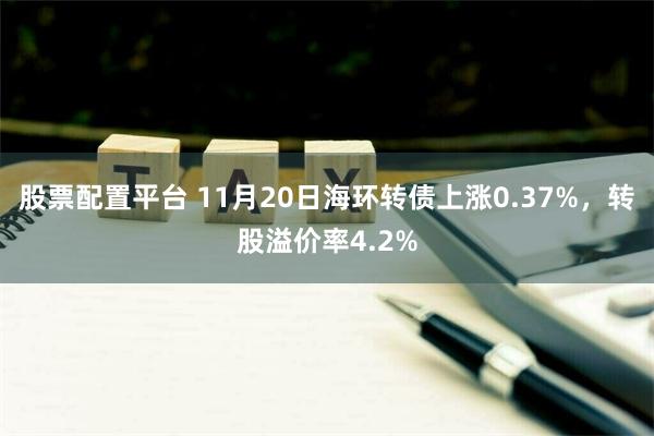 股票配置平台 11月20日海环转债上涨0.37%，转股溢价率4.2%